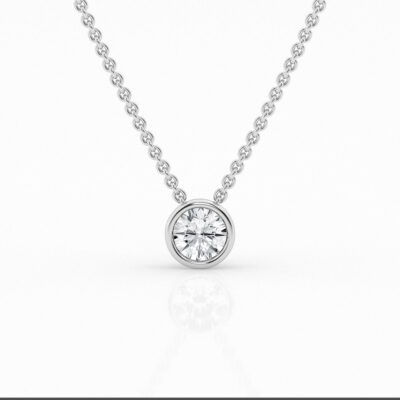 0.50 ct Round Centre Stone - Bezel Pendant