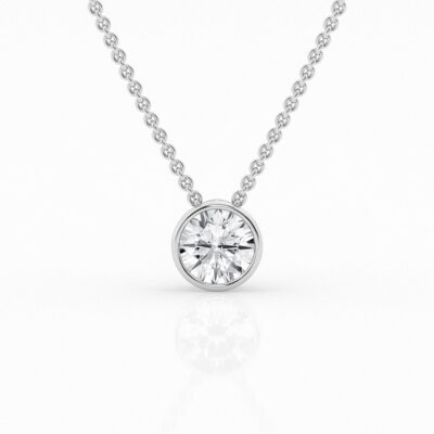 1 ct Round Centre Stone - Bezel Pendant