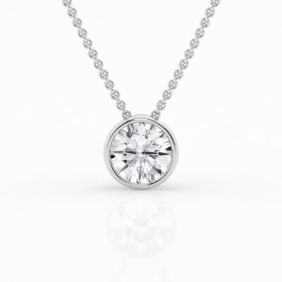 2 ct Round Centre Stone - Bezel Pendant