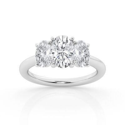 3.00 cttw 3 stone Ring with 1.50 ct Oval Center Stone